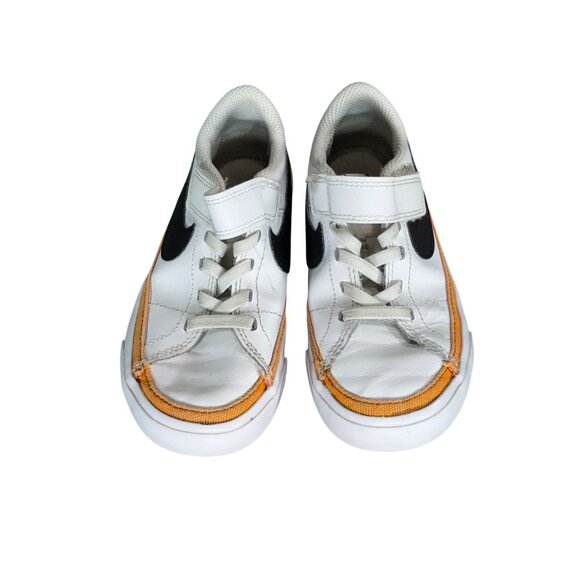 Nike Kids White & Orange Velcro Sneakers Size 10.5C - Picture 2 of 9